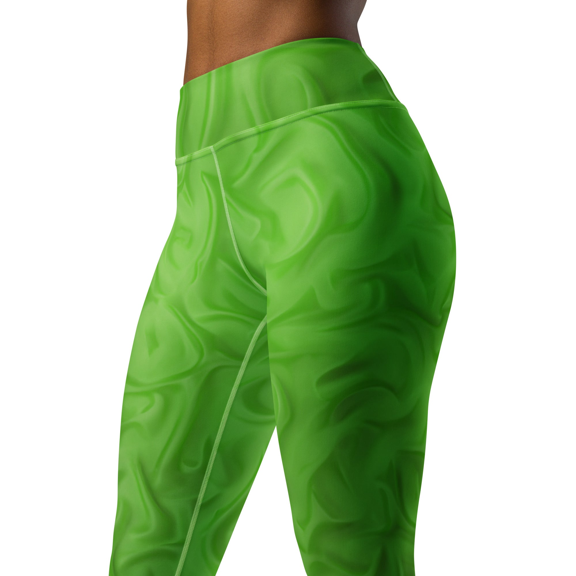 Lime Green Dance leggings. Gym or Workout High Waist Leggings. Yoga Pants. "Brat365" Streetwear by WickedYo.